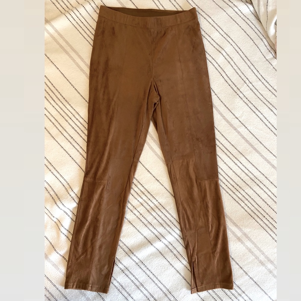Suede ankle pant